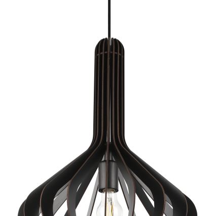 Eglo - Ljuskrona med upphängningsrem 1xE27/40W/230V diameter 38 cm svart