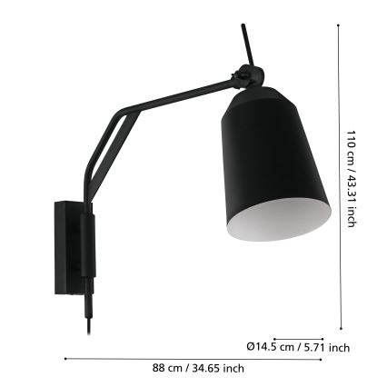 Eglo - Vägglampa 1xE27/40W/230V