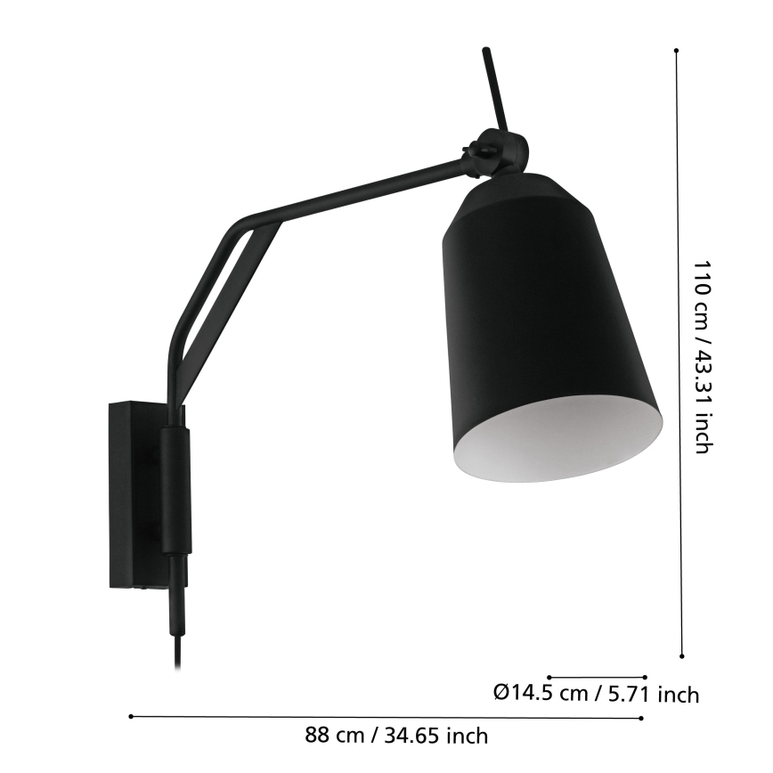 Eglo - Vägglampa 1xE27/40W/230V