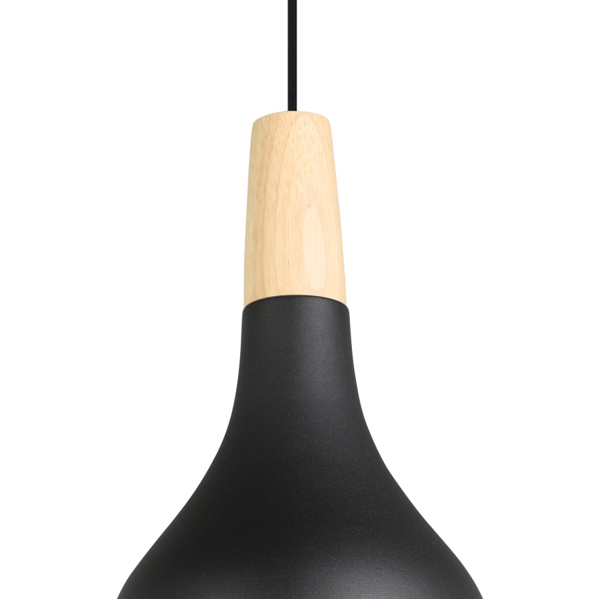 Eglo - Ljuskrona med upphängningsrem 1xE27/40W/230V diameter 18 cm svart
