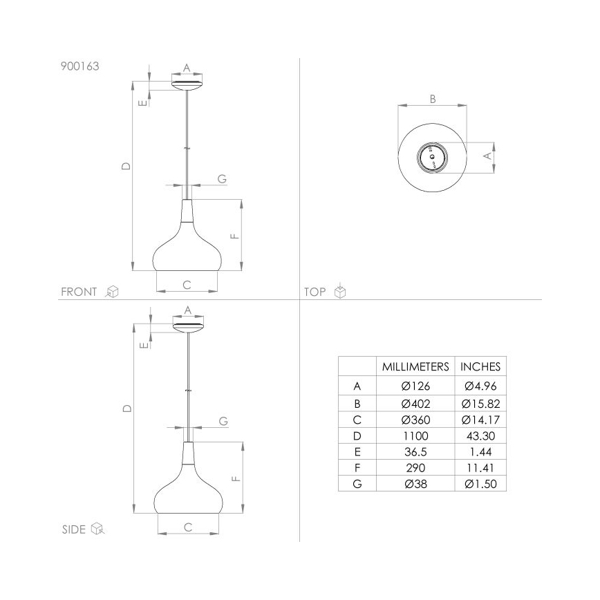 Eglo  - Ljuskrona med upphängningsrem 1xE27/40W/230V diameter 40 cm