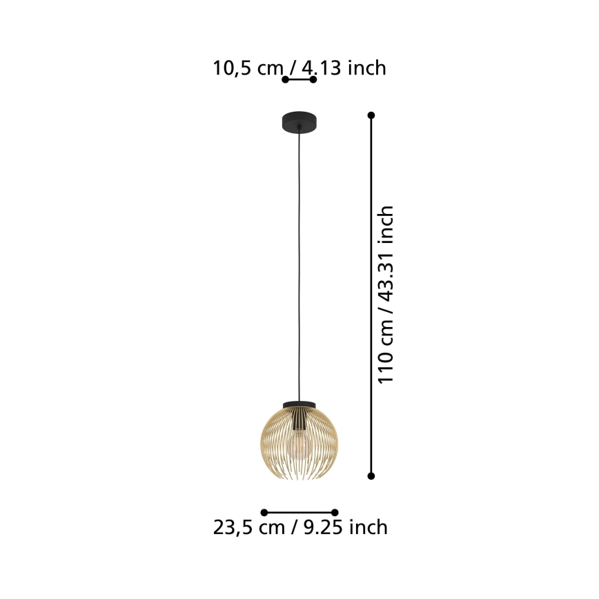 Eglo - Ljuskrona med upphängningsrem 1xE27/40W/230V