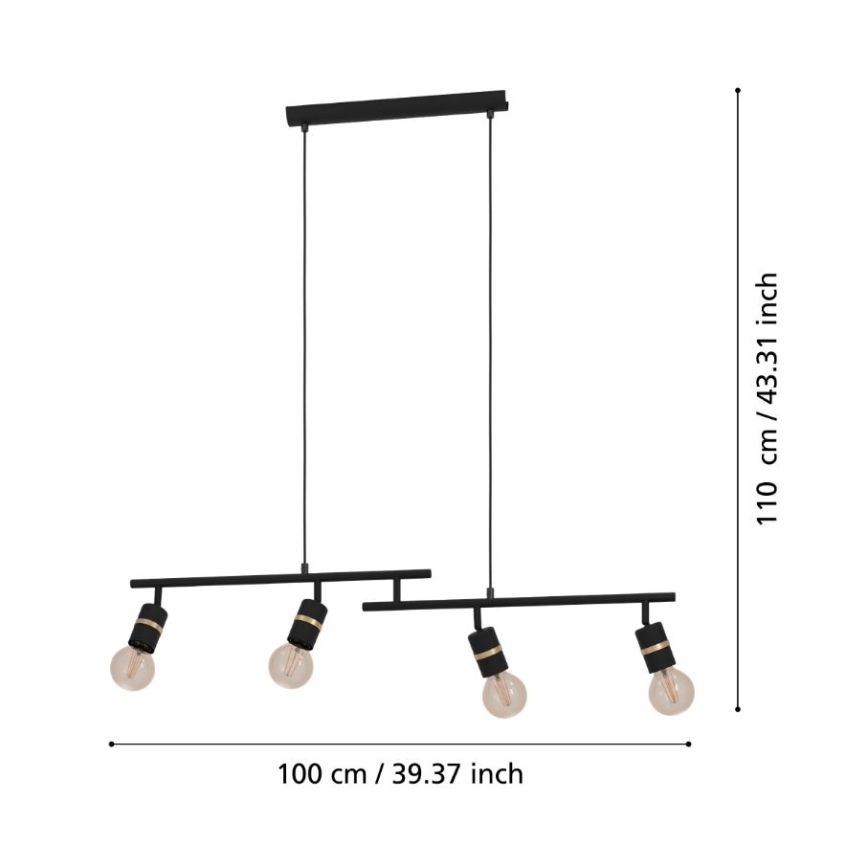 Eglo - Taklampa med 4xE27/10W/230V
