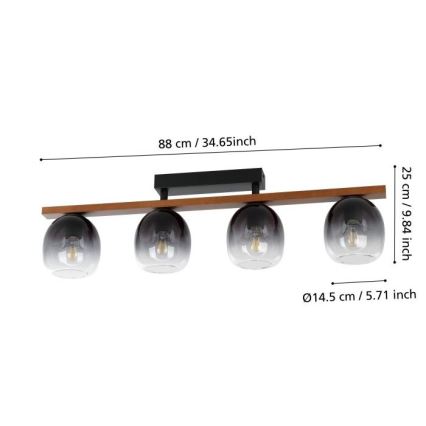 Eglo - Taklampa 4xE27/40W/230V