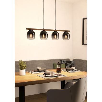 Eglo - Ljuskrona med upphängningsrem 4xE27/40W/230V