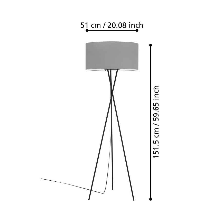 Eglo - Golv lampa 1xE27/60W/230V