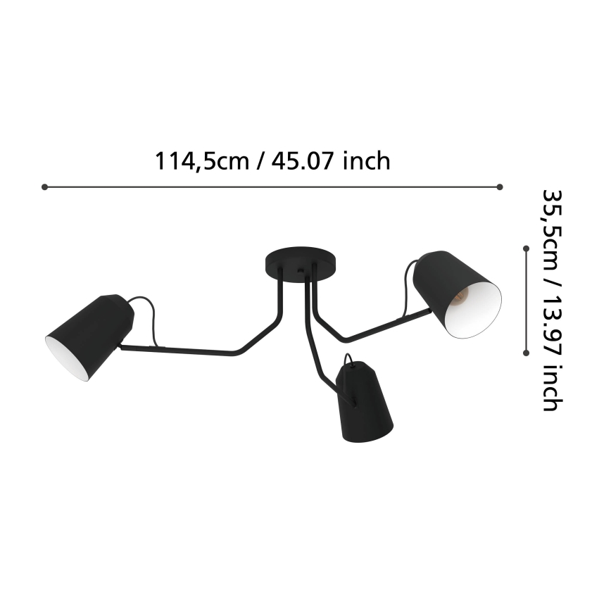 Eglo - Taklampa 3xE27/25W/230V