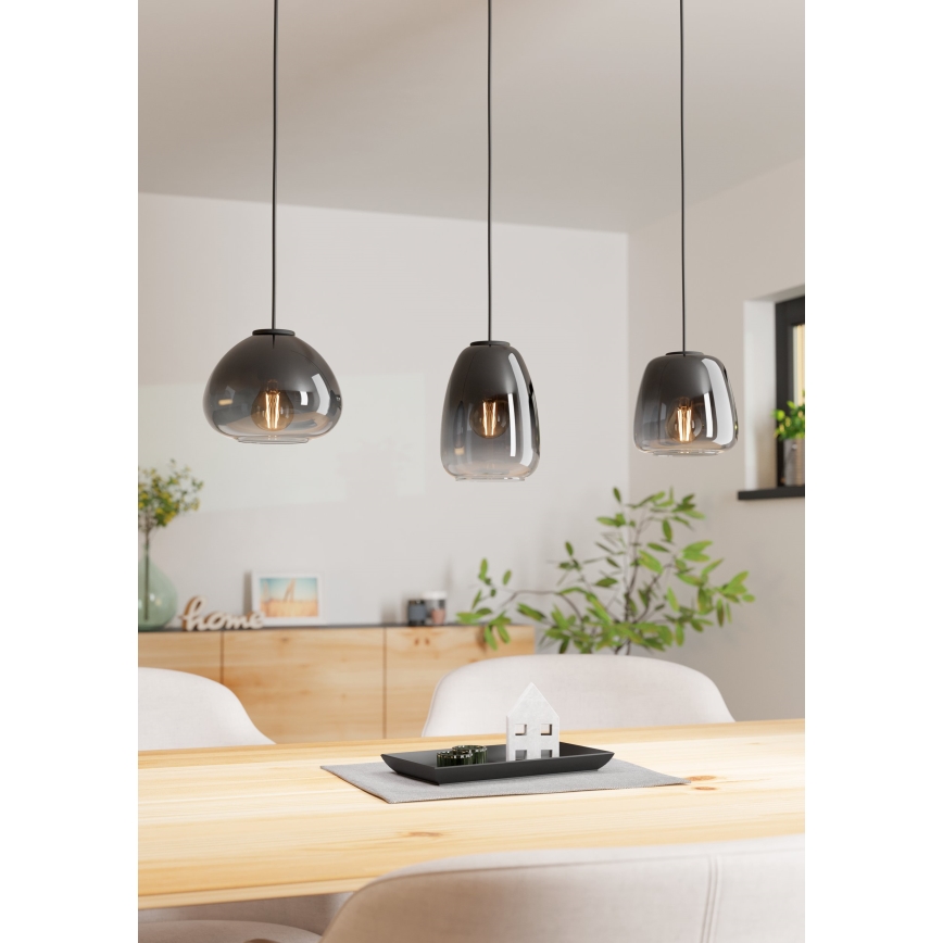 Eglo - Ljuskrona med upphängningsrem 3xE27/40W/230V