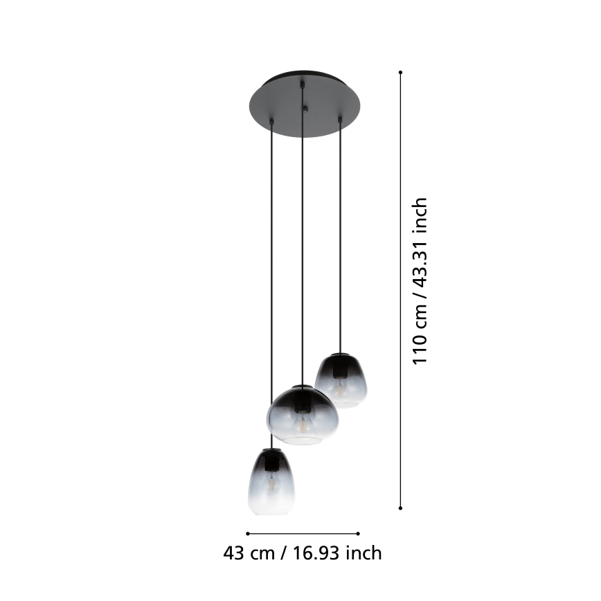 Eglo  - Ljuskrona med upphängningsrem 3xE27/40W/230V diameter 43 cm