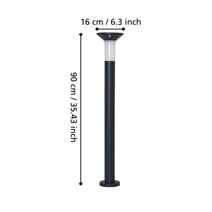 Eglo - LED Utomhus solcellslampa med sensor 6xLED/0,03W/3,7V IP44