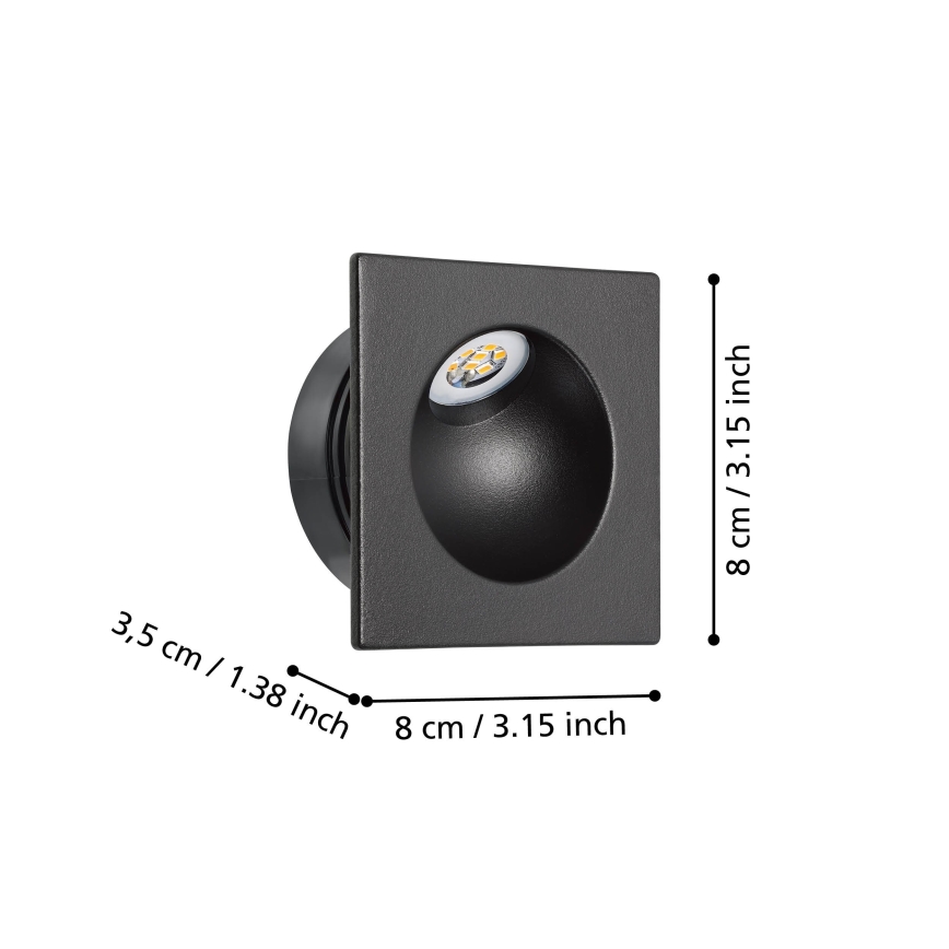 Eglo - LED trappbelysning LED/2W/230V 3000K svart