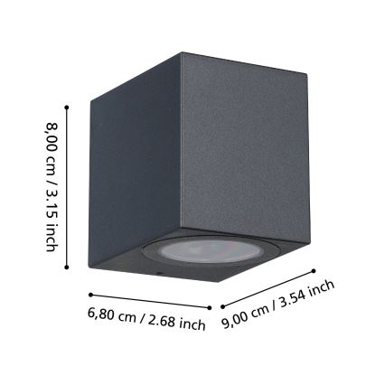 Eglo - LED vägglampa för utomhusbruk 1xGU10/4,6W/230V IP44