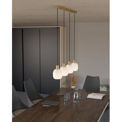 Eglo - Ljuskrona med upphängningsrem 4xE27/40W/230V