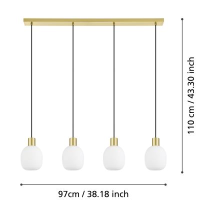 Eglo - Ljuskrona med upphängningsrem 4xE27/40W/230V