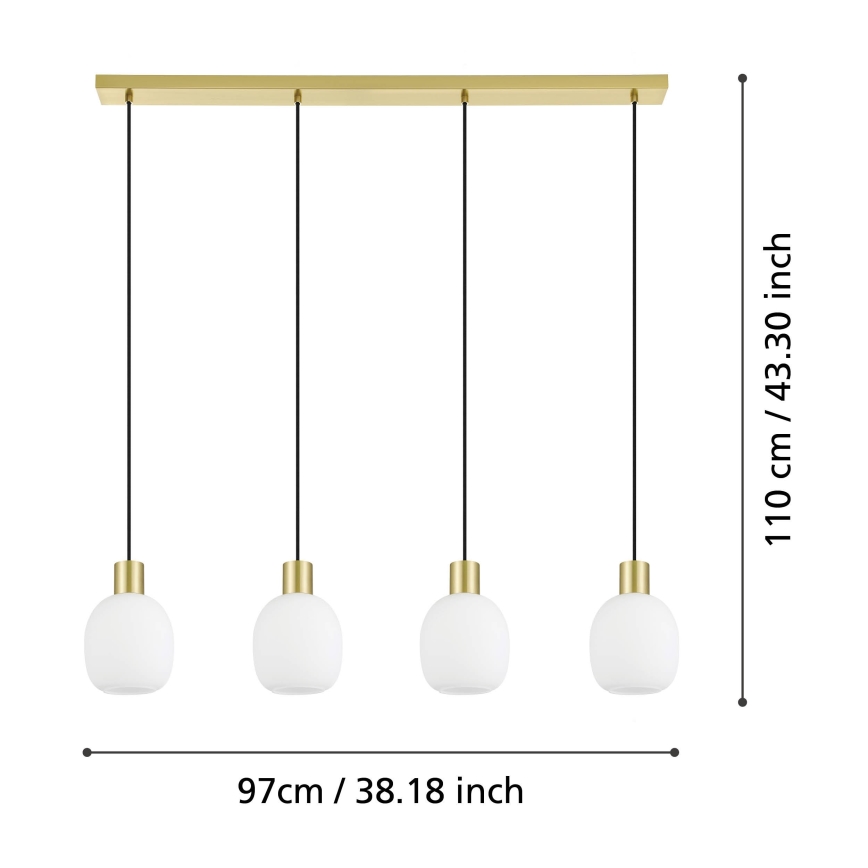 Eglo - Ljuskrona med upphängningsrem 4xE27/40W/230V