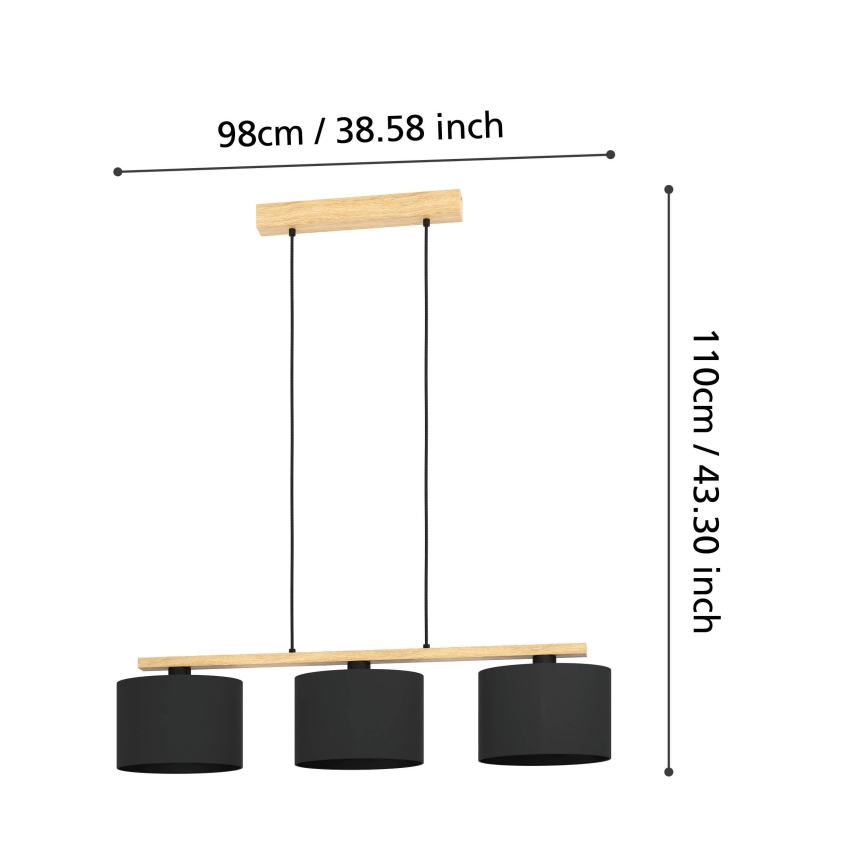 Eglo - Taklampa med 3xE27/40W/230V