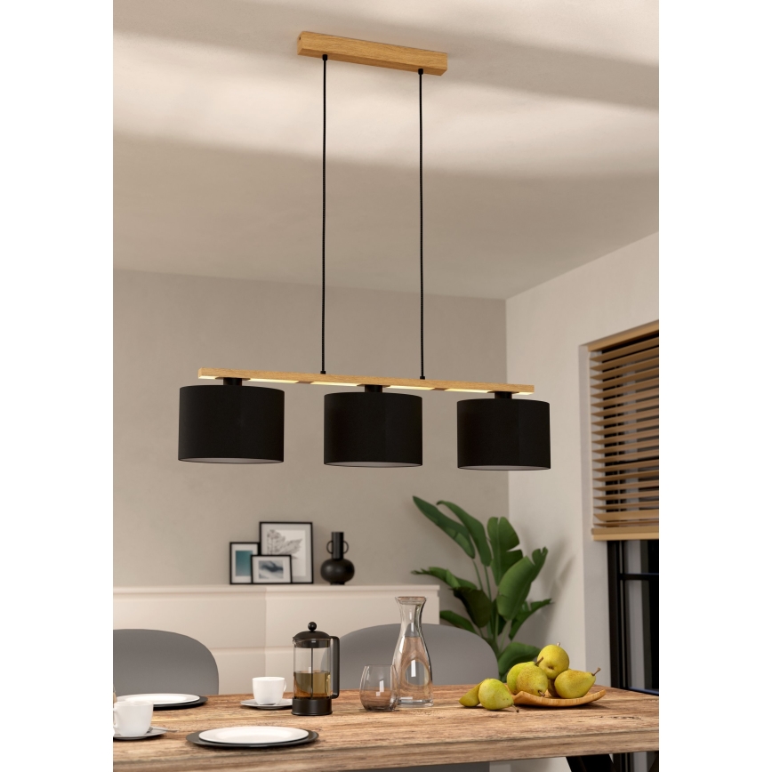 Eglo - Ljuskrona med upphängningsrem 3xE27/40W/230V
