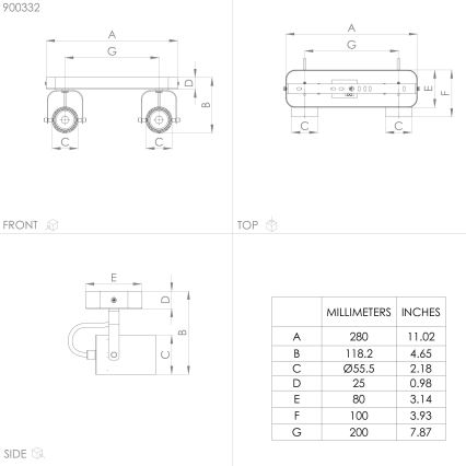 Eglo - LED spotlight 2xGU10/3W/230V