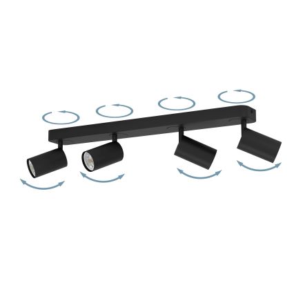 Eglo - LED RGBW Dimbar spotlight  4xGU10/4,9W/230V svart
