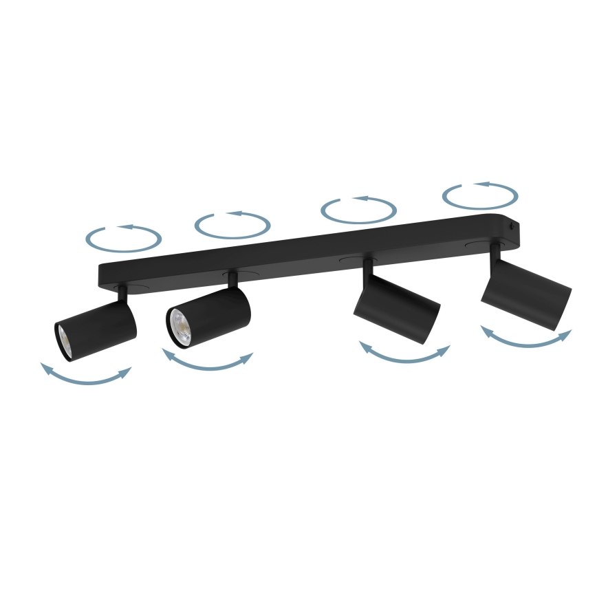 Eglo - LED RGBW Dimbar spotlight  4xGU10/4,9W/230V svart