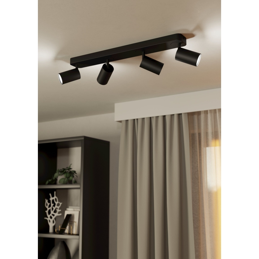 Eglo - LED RGBW Dimbar spotlight  4xGU10/4,9W/230V svart