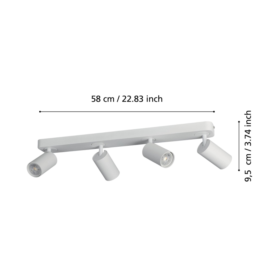 Eglo -LED RGBW Dimbar spotlight  4xGU10/4,9W/230V vit