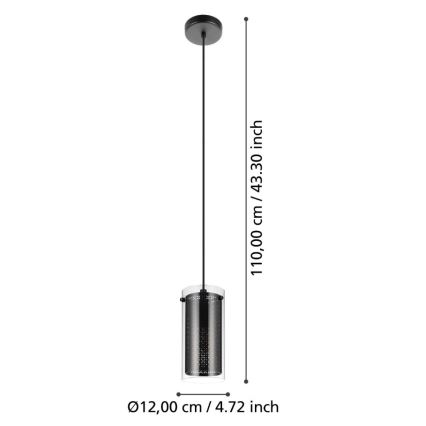 Eglo - Ljuskrona med upphängningsrem 1xE27/10W/230V