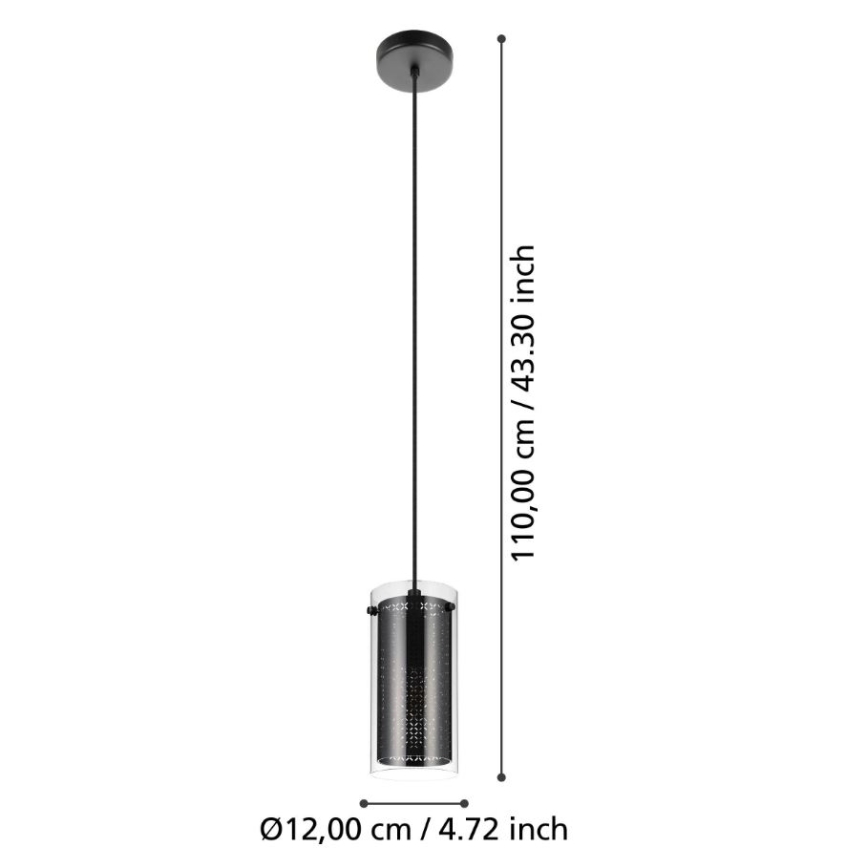 Eglo - Ljuskrona med upphängningsrem 1xE27/10W/230V