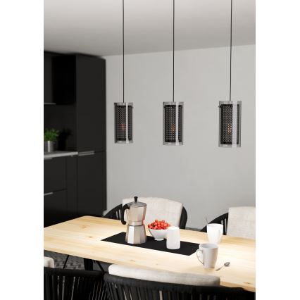 Eglo - Ljuskrona med upphängningsrem 3xE27/10W/230V