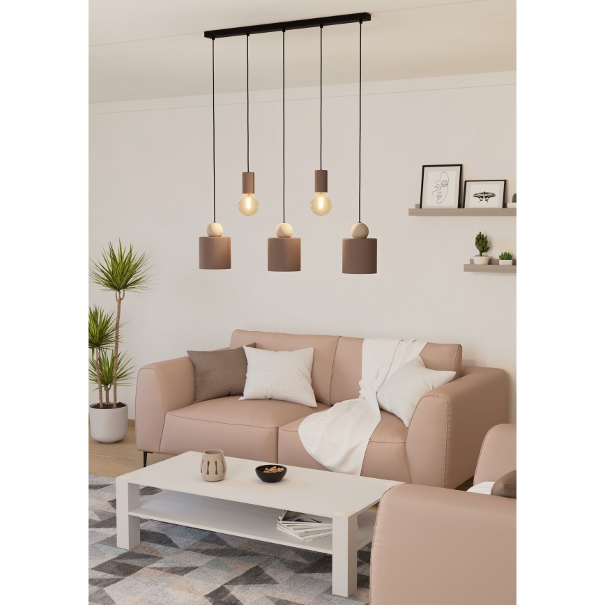 Eglo - Ljuskrona med upphängningsrem 5xE27/40W/230V
