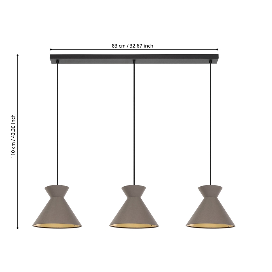 Eglo - Taklampa med 3xE27/40W/230V