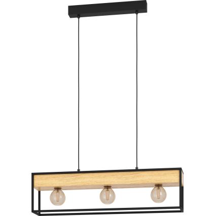 Eglo - Ljuskrona med upphängningsrem 3xE27/40W/230V