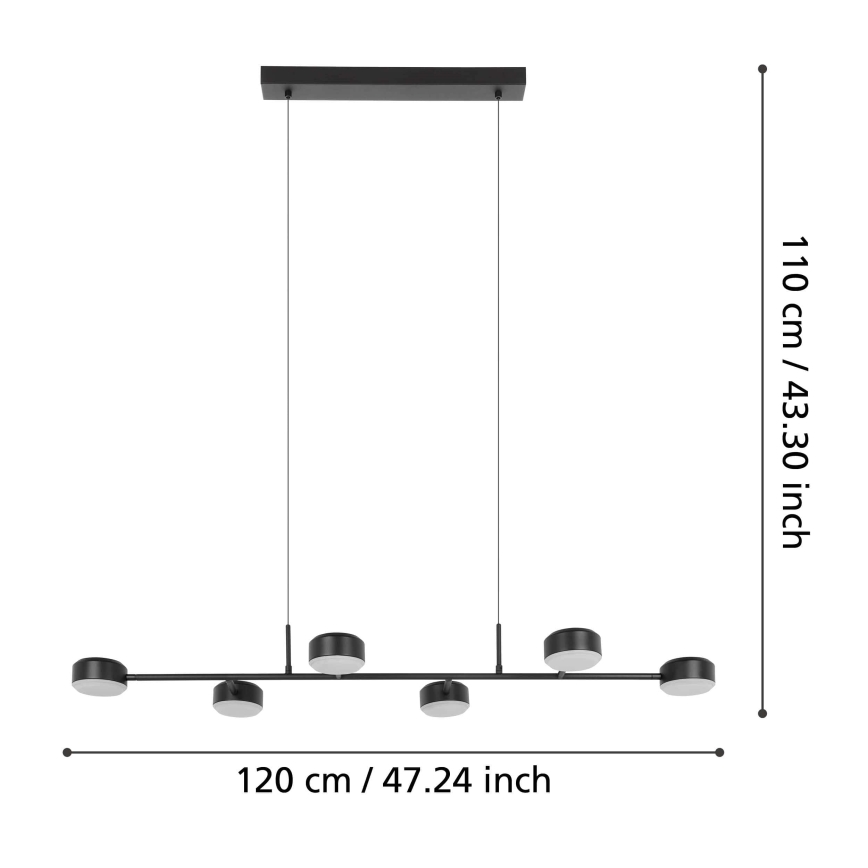Eglo - LED ljusreglerad ljuskrona på snöre 6xLED/7W/230V