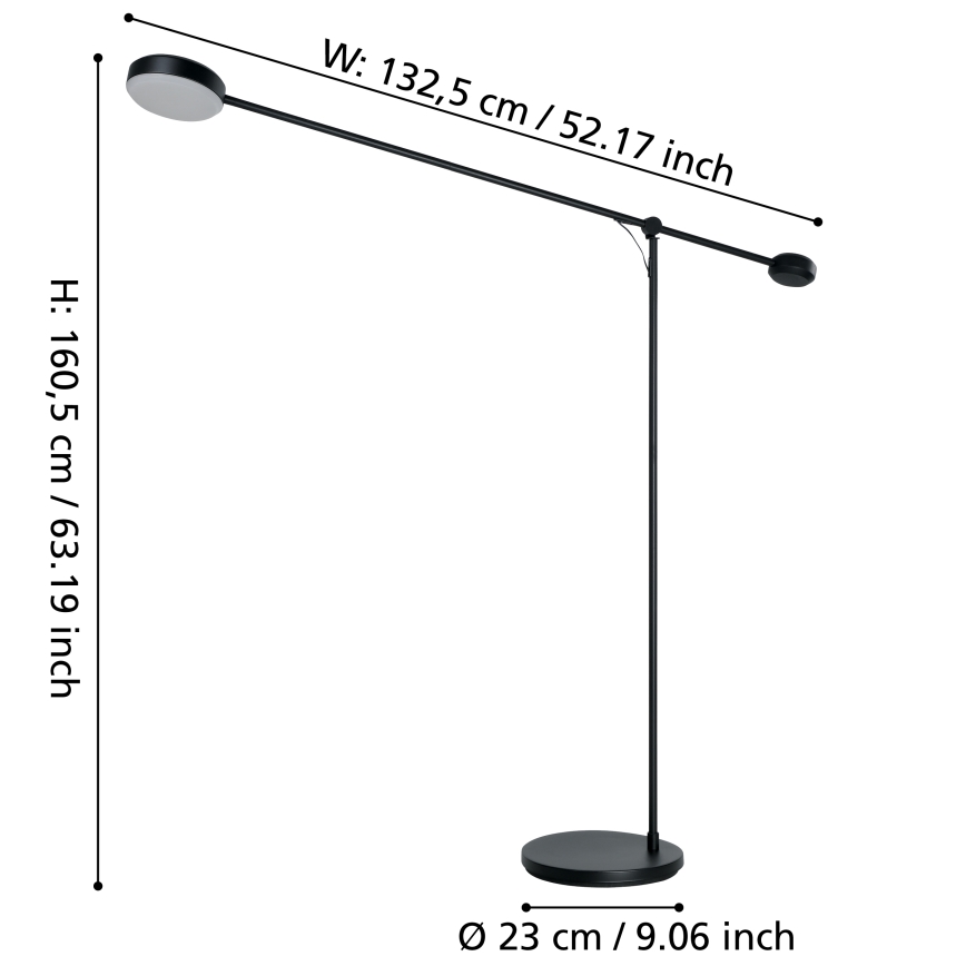 Eglo - LED Ljusreglerad beröring golvlampa LED/24W/230V