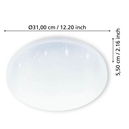 Eglo - LED taklampa för badrum LED/18W/230V IP44