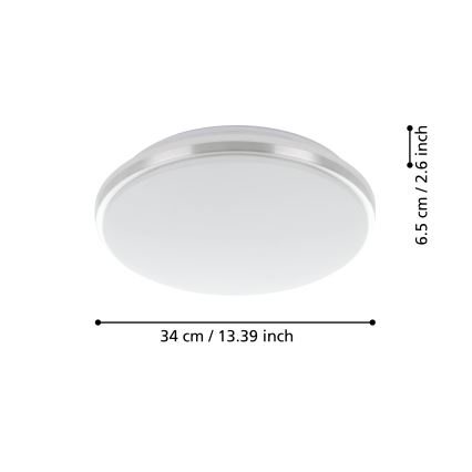 Eglo - LED taklampa för badrum LED/15,6W/230V IP44 skinande krom