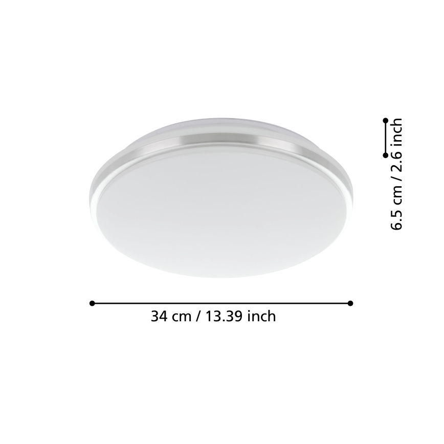 Eglo - LED taklampa för badrum LED/15,6W/230V IP44 skinande krom