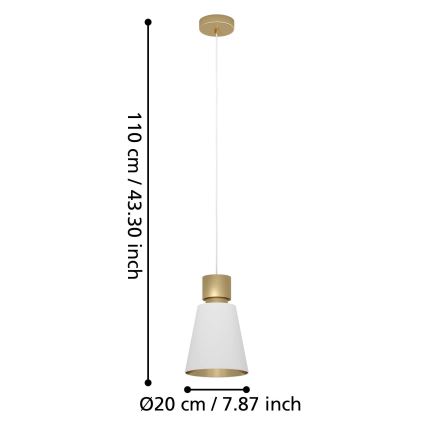 Eglo - Ljuskrona med upphängningsrem 1xE27/40W/230V