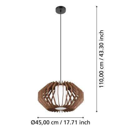 Eglo - Ljuskrona med upphängningsrem 1xE27/40W/230V