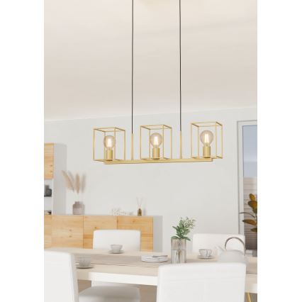 Eglo - Ljuskrona med upphängningsrem 3xE27/40W/230V