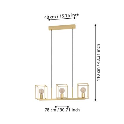 Eglo - Taklampa med 3xE27/40W/230V