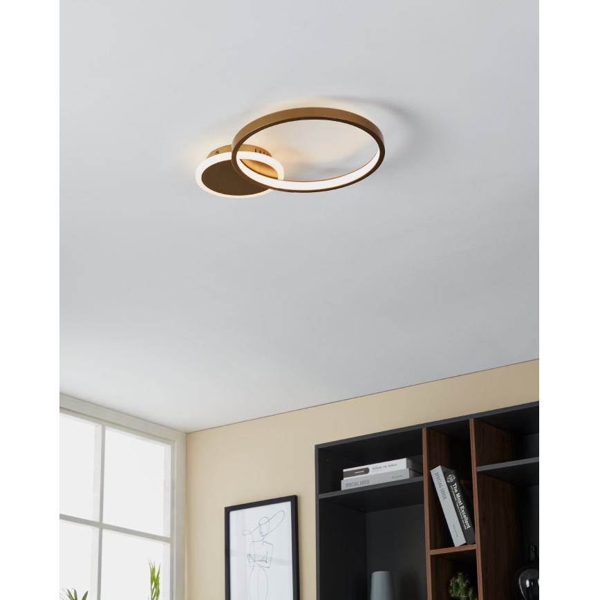 Eglo - LED Dimbar taklampa LED/15W/230V gyllene + fjärrkontroll