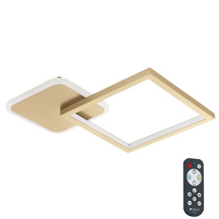 Eglo - LED dimbar taklampa LED/15W/230V guld + fjärrkontroll