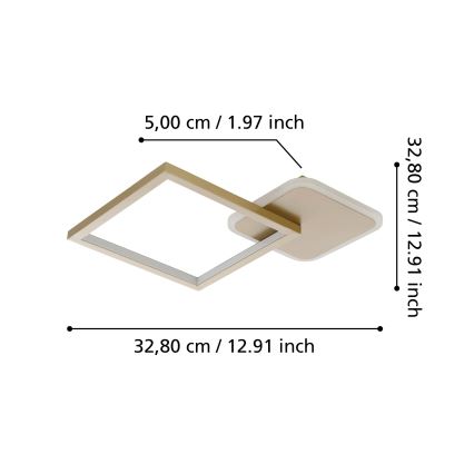 Eglo - LED dimbar taklampa LED/15W/230V guld + fjärrkontroll