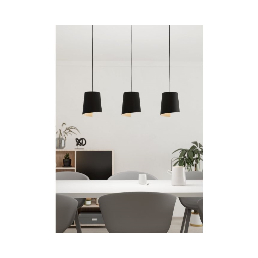 Eglo - Ljuskrona med upphängningsrem 3xE27/40W/230V