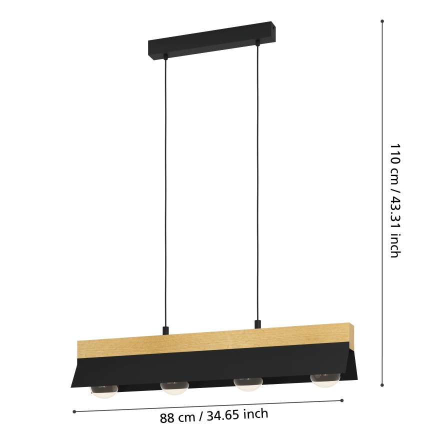 Eglo - Taklampa med 4xE27/40W/230V