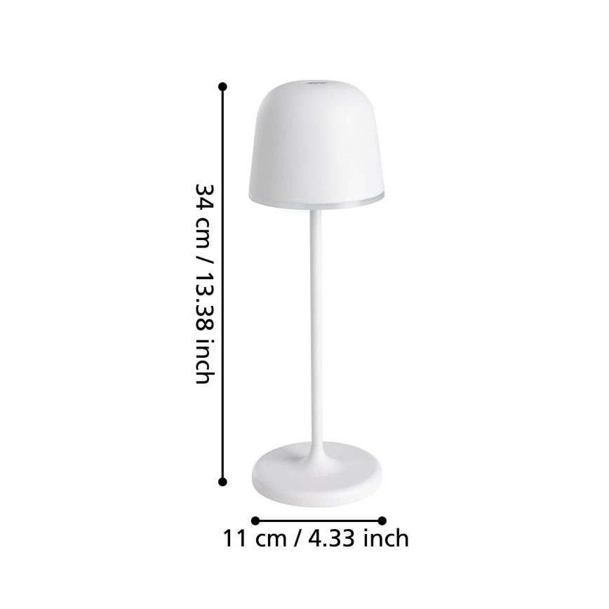 Eglo - LED Ljusreglerad utomhus rechargeable lampa LED/2,2W/5V 1800 mAh grå IP54