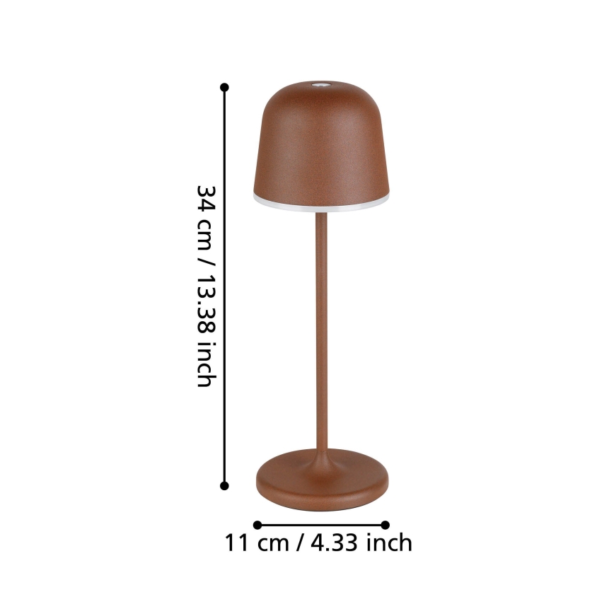 Eglo - LED Ljusreglerad utomhus rechargeable lampa LED/2,2W/5V 1800mAh brun IP54