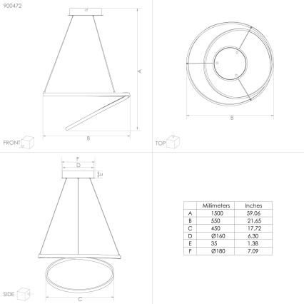 Eglo - LED ljuskrona med textilsladd LED/36W/230V