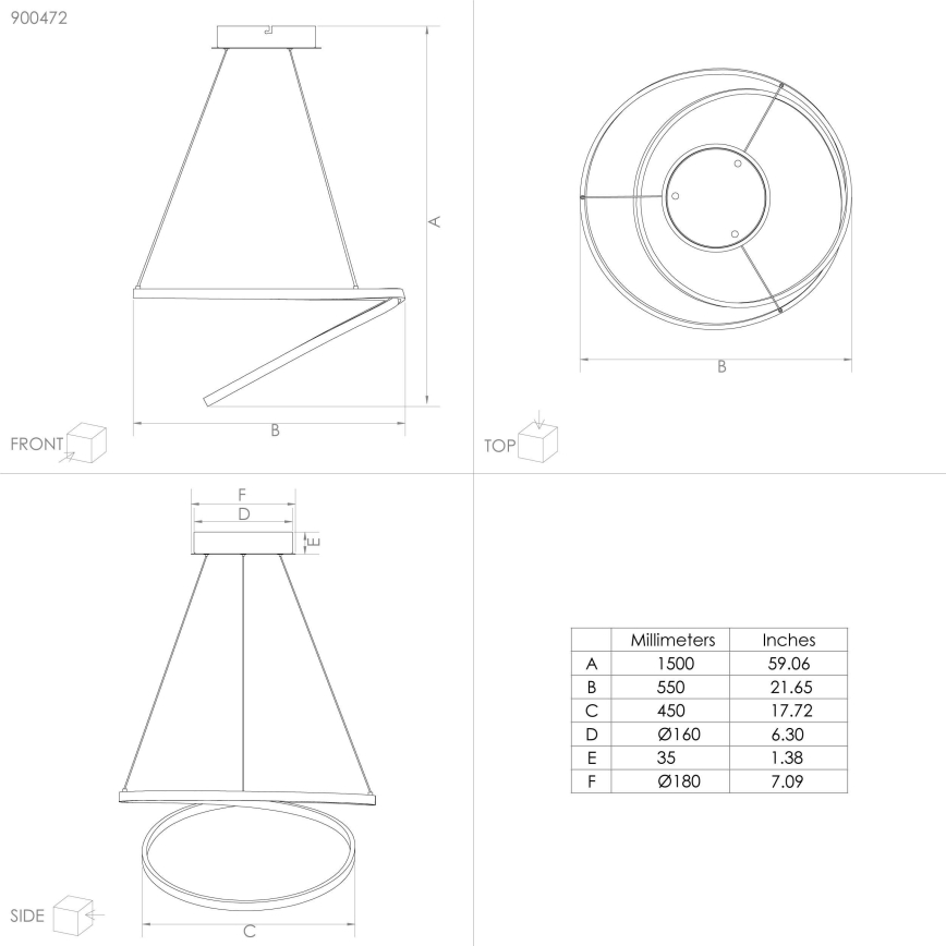 Eglo - LED ljuskrona med textilsladd LED/36W/230V